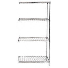 Chrome Wire Shelving Add-On Kit - 18 x 54 x 74 in.