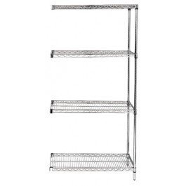 Chrome Wire Shelving Add-On Kit - 18 x 54 x 74 in.