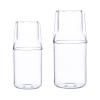 2Pcs Bedside Water Carafe Set with Cup Tumbler for Bedroom Nightstand, Water Pitcher And Cup Night Set, Glass Mouthwash Bottle for Bathroom, Clear Juice Water Pitcher, 360ml+500ml view 1