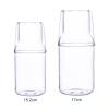 2Pcs Bedside Water Carafe Set with Cup Tumbler for Bedroom Nightstand, Water Pitcher And Cup Night Set, Glass Mouthwash Bottle for Bathroom, Clear Juice Water Pitcher, 360ml+500ml view 4