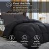 Luxurious King/California King Size Goose Down Feather Fiber Comforter Duvet Insert, Ultra-Soft 100% Egyptian Cotton Cover, 70 oz. Fill Weight, All-Season Black Stripe Comforter view 2