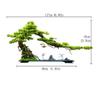 Artificial Plants Artificial Bonsai Tree Chinese Simulation Tree White Ceramic Crane Ceramic Rockery and Blue Fine Sand Used for Living Room and Office Decoration Bonsai Pine Tree view 2