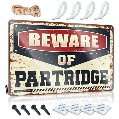 Man Cave Signs for Men Beware of Partridge Metal Sign Man Cave Stuff Mancave Stuff for Men Furniture ( Size : 30X40CM )