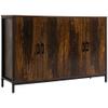 HOMCOM Industrial Buffet Cabinet Sideboard with Doors, Kitchen Storage Cabinet with Adjustable Shelves for Living Room, Bedroom, Hallway, Rustic Brown view 1