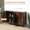 HOMCOM Industrial Buffet Cabinet Sideboard with Doors, Kitchen Storage Cabinet with Adjustable Shelves for Living Room, Bedroom, Hallway, Rustic Brown view 3