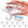 Antimbee Suction Cup Hooks, 10 Pack Reusable Suction Cup Hangers, Removable Small Suction Cups with 2 Hooks for Shower, Bathroom, Glass, Door, Windows, Kitchen, Up to 11 lbs on Smooth Surface view 1