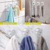 Antimbee Suction Cup Hooks, 10 Pack Reusable Suction Cup Hangers, Removable Small Suction Cups with 2 Hooks for Shower, Bathroom, Glass, Door, Windows, Kitchen, Up to 11 lbs on Smooth Surface view 3
