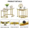 aboxoo Gold Nesting Coffee Table Set of 2, Small Glass Round Nesting Tables for Living Room Bedroom, Accent Tea Table with Metal Frame Modern Industrial Simple view 4