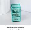 OfficeGoods 3-Tier Stackable Acrylic Holder- Stylish Desk Organizer and Storage for Office or Home Transparent Square Design, Green with Silver Metal Base view 4