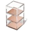 OfficeGoods 3-Tier Stackable Acrylic Holder- Stylish Desk Organizer and Storage for Office or Home Transparent Square Design, with Rose Gold Metal Base view 1