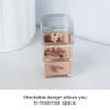 OfficeGoods 3-Tier Stackable Acrylic Holder- Stylish Desk Organizer and Storage for Office or Home Transparent Square Design, with Rose Gold Metal Base view 4