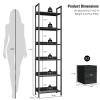 Furologee 6-Tier Bookshelf, Tall Bookcase with 2 Drawers Storage Organizer, Industrial Display Free Standing Shelf Units, Wood and Metal Storage Rack for Home Office, Bedroom, Black Oak view 3