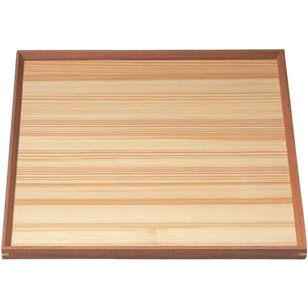 J-Kitchens Wooden Shakes, 0 Pairs of Handles, White Wood Corners, Obon Tray, Clear Finish, Made in Japan