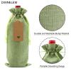 DIWNELEM 16 Pack Burlap Wine Bags With Drawstring - Jute Gift Bags for Tasting Party, Christmas, Wedding, Travel, Birthday, Holiday (Green) view 4