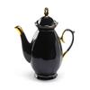 Black Gold Scallop Fine Porcelain Teapot view 1