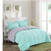 3 Piece 100% Egyptian Cotton with 1000 Thread Count Reversible Down Alternative Comforter Set Aqua Blue/Silver- Corner Duvet Tabs  King/Cal-King Size (94104 Inch) view 2