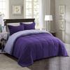 3 Piece 100% Egyptian Cotton with 1000 Thread Count Reversible Down Alternative Comforter Set Purple/Lilac - Corner Duvet Tabs  King/Cal-King Size (94104 Inch) view 2