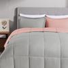 3 Piece 100% Egyptian Cotton with 1000 Thread Count Reversible Down Alternative Comforter Set Peach/Silver- Corner Duvet Tabs  King/Cal-King Size (94104 Inch) view 2