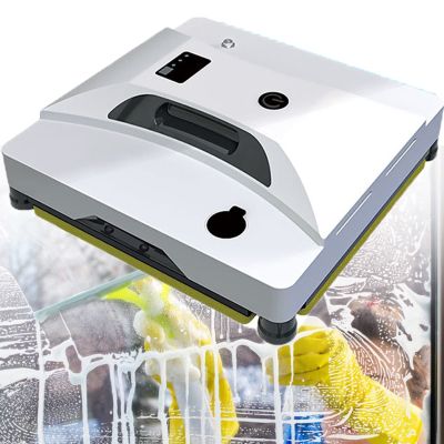 JINTAOMA Window Glass Cleaning Automatic Smart Robot Cleaner with Ultrasonic Water Spray Built-in 40ml Tank Auto Water Spray Output, Remote Control, for Glass, Tile, Mirrors