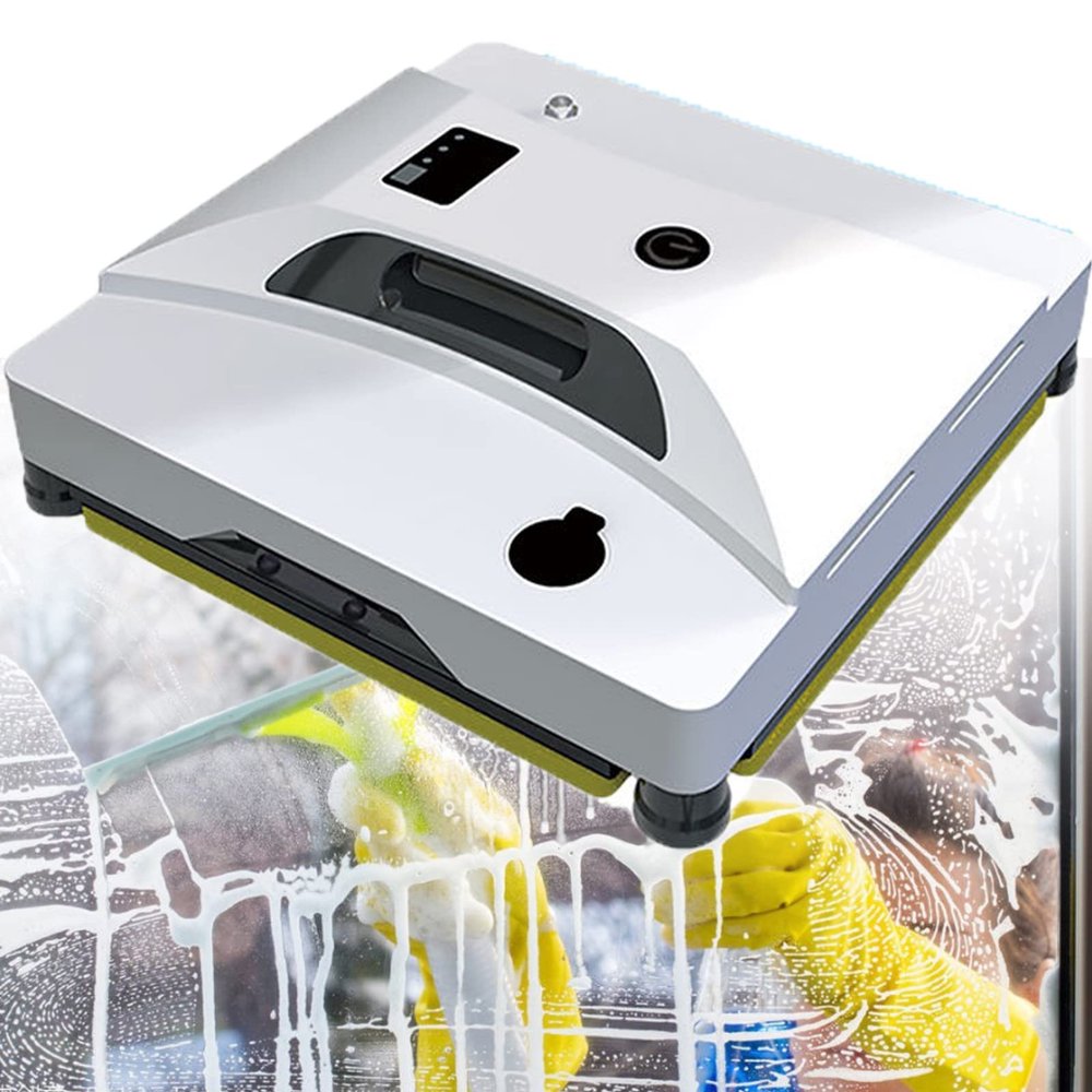 JINTAOMA Window Glass Cleaning Automatic Smart Robot Cleaner with Ultrasonic Water Spray Built-in 40ml Tank Auto Water Spray Output, Remote Control, for Glass, Tile, Mirrors
