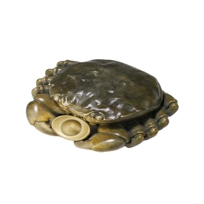 Color Brass Crab Statue Desktop Ornament,Metal Crab Ingot Figurines,Feng Shui Fortune Office Decorations Home Decor Crafts Accessories
