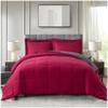 5 Piece 100% Egyptian Cotton with 1000 Thread Count Reversible Down Alternative Comforter Set Red/Dark Grey- Corner Duvet Tabs  Oversized Super King Size (98120 Inch) view 1