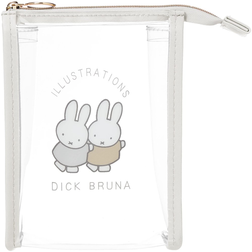 Marimo Craft DBM-1072 Miffy Clear One Point Series Clear Pouch, Gray, W 4.7 x H 5.9 x D 1.8 inches (12 x 15 x 4