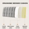 High Rebound Foam Filled Upholstered Headboard Cushion Wedge Pillow Bed Backrest Lumbar Pad Reading Pillow with Removable Cover for Daybed Bedroom Bench,A,No headboard 78.7"/200cm view 2