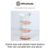 OfficeGoods 3-Tier Stackable Acrylic Holder- Stylish Desk Organizer and Storage for Office or Home Transparent Round Design with Rose Gold Metal Base view 2