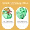 FOMIYES Decorative Glass Pumpkins Glass Pumpkin Figurine Halloween Pumpkin Paperweight Ornament Vegetable Figure for Fall Harvest Thanksgiving Halloween Home Props Decor Green Glass Pumpkins view 3