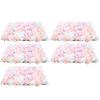 5PcsFlower Wall Panel Artificial Flower Wall Flower Wall Backdrop Artificial Flower Backdrop Artificial Party Wedding Decor Rose Romantic Flowers Panel Light Pink view 1