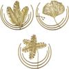 3-Pack Ginkgo Leaf Sculpture Metal Wall Mounted Leaves Shape Ornament for Home Office Living Room Decorations - Style A view 1