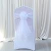 Pack of 50 Flower Chair Belt Spandex Stretch Chair Sashes Organza Ribbon Floral for Wedding Party Birthday Party Dance Party Celebration Chair Decoration White view 1