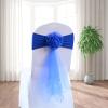 Pack of 20 Flower Chair Belt Spandex Stretch Chair Sashes Organza Ribbon Floral for Wedding Party Birthday Party Dance Party Celebration Chair Decoration Jewel Blue view 2