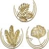 3pcs Ginkgo Leaf Sculpture Metal Wall Mounted Leaves Shape Ornament for Home Office Living Room Decorations - A view 1