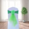 Pack of100 Flower Chair Belt Spandex Stretch Chair Sashes Organza Ribbon Floral for Wedding Party Birthday Party Dance Party Celebration Chair Decoration Green view 2