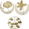 3-Pack Ginkgo Leaf Sculpture Metal Wall Mounted Leaves Shape Ornament for Home Office Living Room Decorations - Style B view 1