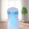 Pack of 20 Flower Chair Belt Spandex Stretch Chair Sashes Organza Ribbon Floral for Wedding Party Birthday Party Dance Party Celebration Chair Decoration Lake Blue view 2