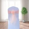 Pack of 50 Flower Chair Belt Spandex Stretch Chair Sashes Organza Ribbon Floral for Wedding Party Birthday Party Dance Party Celebration Chair Decoration Peach Pink view 2