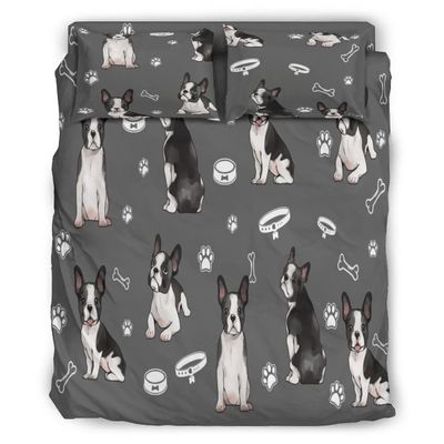 4 Piece Bedding Sets French Bulldog Comforter Cover Sets Comfortable Lightweight 4 Bedding Cover Set with Pillow Cases Bedding Duvet Cover Set Multicolor Queen