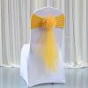Pack of 50 Flower Chair Belt Spandex Stretch Chair Sashes Organza Ribbon Floral for Wedding Party Birthday Party Dance Party Celebration Chair Decoration Gold view 1