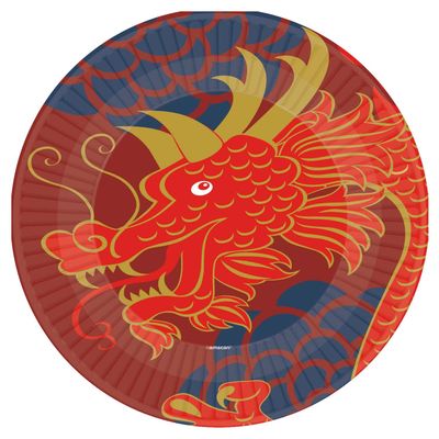 Amscan 9913283-66 CNY Plate- 8 Pack