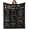 18th Birthday Decorations for Girls Boys Happy Birthday Gifts for 18 Year Old Girls Boys Teen Girls Gifts Ideas for Daughter Sons Sister Bestie Soft Throw Blanket Back in 2008-60x50 Inch - Gold view 1