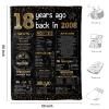 18th Birthday Decorations for Girls Boys Happy Birthday Gifts for 18 Year Old Girls Boys Teen Girls Gifts Ideas for Daughter Sons Sister Bestie Soft Throw Blanket Back in 2008-60x50 Inch - Gold view 4