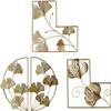 3pcs Ginkgo Leaf Sculpture Metal Wall Mounted Leaves Shape Ornament for Home Office Living Room Decorations - B view 1