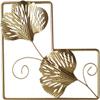 3pcs Ginkgo Leaf Sculpture Metal Wall Mounted Leaves Shape Ornament for Home Office Living Room Decorations - B view 2