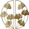 3pcs Ginkgo Leaf Sculpture Metal Wall Mounted Leaves Shape Ornament for Home Office Living Room Decorations - B view 3