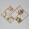 3pcs Ginkgo Leaf Sculpture Metal Wall Mounted Leaves Shape Ornament for Home Office Living Room Decorations - B view 4