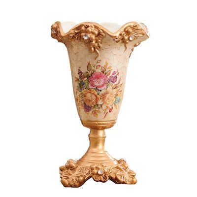 ZLIVASES Elegant Large Flower Vases Table Centerpiece for Kitchen Dining Living Room Home Decor, European RetroTall Big Resin Flowers Chinese Vases for Bedroom Decorations, White 10.23in 5.9in