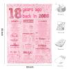 18th Birthday Gifts for Girls Happy 18th Birthday Decorations for 18 Year Old Girl Birthday Gift Ideas for Daughter Sister Bestie Soft Throw Blanket Back in 2008-60x50 Inch - Pink view 4